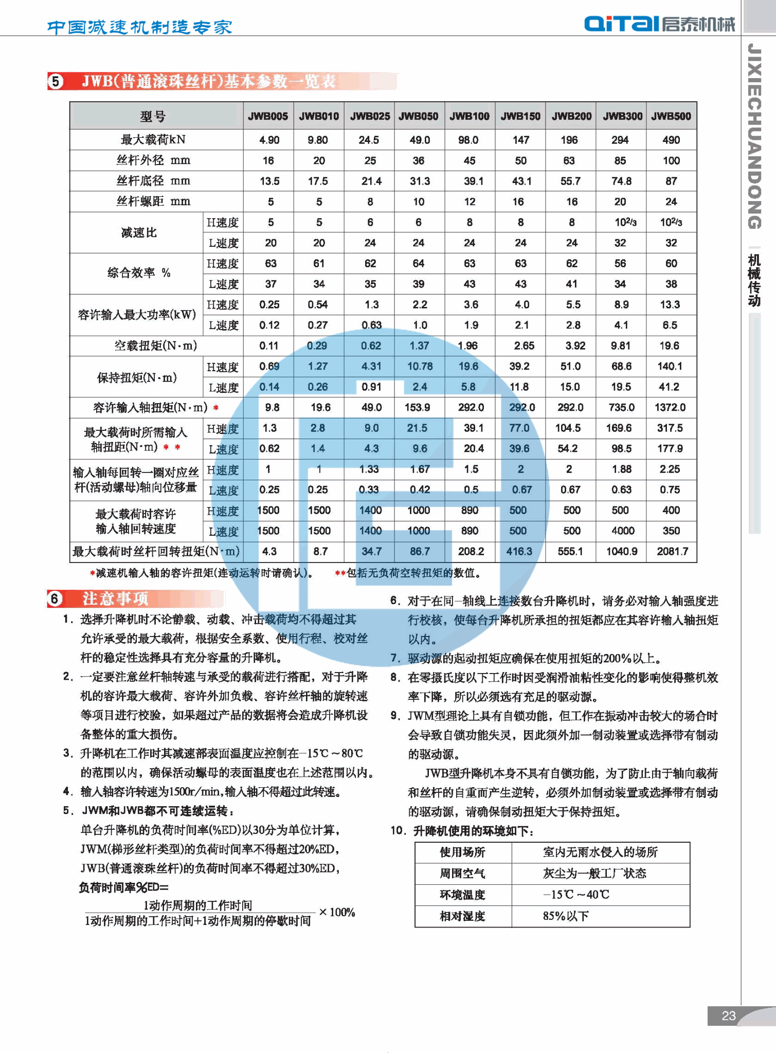 蜗轮丝杆升降机参数