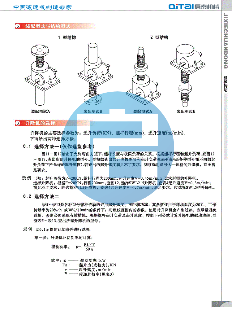 丝杆升降机装配形式